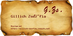 Gillich Zsófia névjegykártya