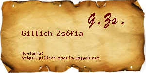 Gillich Zsófia névjegykártya